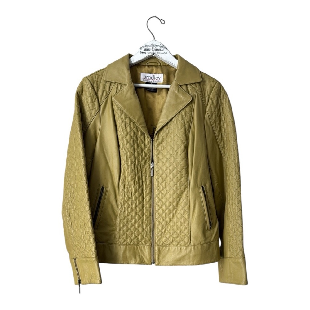 Bradley Bayou Genuine Leather Quilted Moto Jacket - Size S